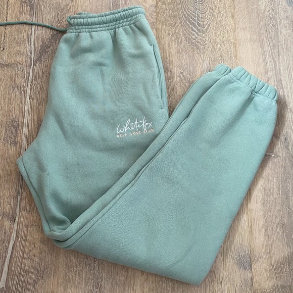 White Fox Boutique Pants - White Fox Self Love Club Sweats in Sage